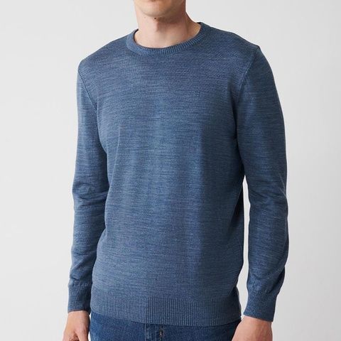 Пуловер, Синій (індіго) колір, Кежуал, Акріл, Regular Fit, AVVA