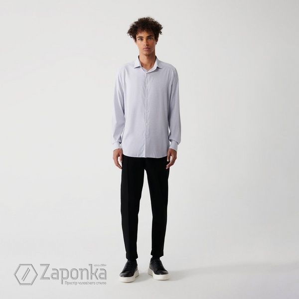 Сорочка в смугу, Сірий колір, Кежуал, Поліестер, Slim Fit, AVVA