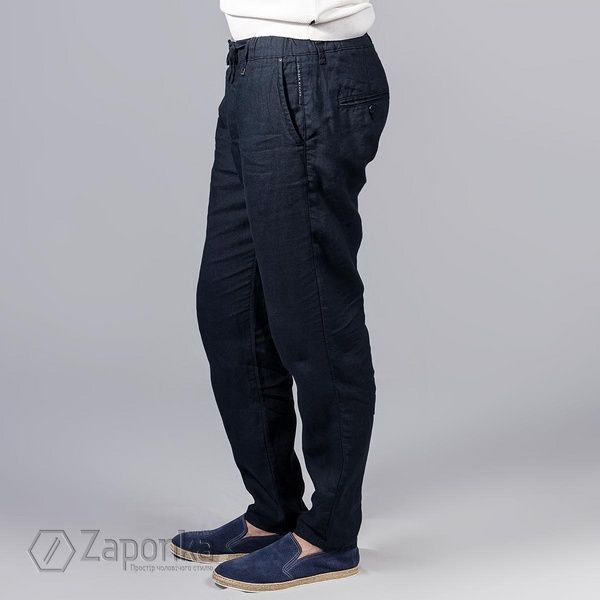 Лляні штани на літо, Синій (темний) колір, Кежуал, Льон, Relaxed fit, Climber 805-2492-S038 фото