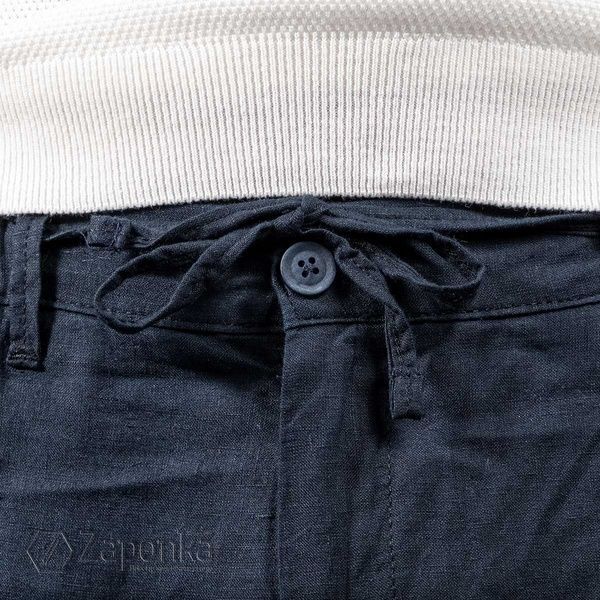 Лляні штани на літо, Синій (темний) колір, Кежуал, Льон, Relaxed fit, Climber 805-2492-S038 фото