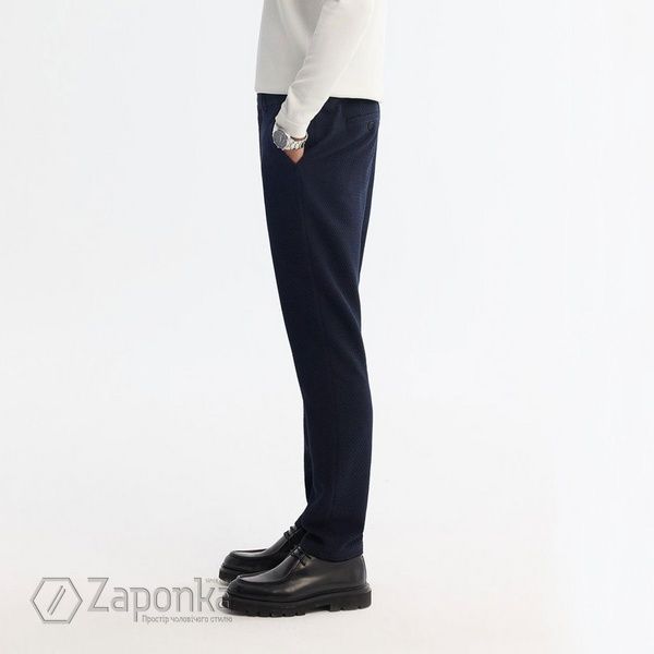 Штани костюмні, Синій (темний) колір, Бізнес-кежуал, Поліестер, Slim Fit, AVVA
