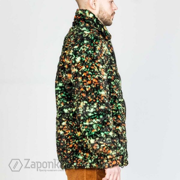 Куртка "Шерпа", Чорно-Зелено-Помаранчовий колір, Кежуал, Поліестер, Oversize, Catch