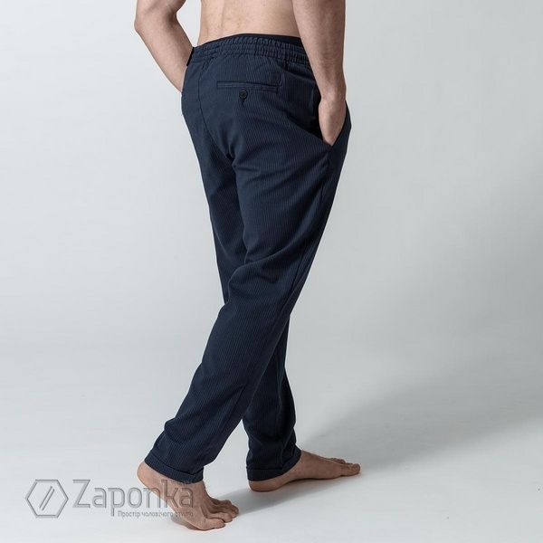 Легкі штани на шнурку, Синій колір, Кежуал, Поліестер, Regular Fit, AVVA A31Y3006-11 фото