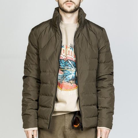 Куртка стьобана, Зелений (Хакі) колір, Кежуал, Поліестер, Oversize, AVVA