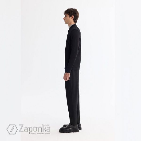 Поло з довгим рукавом, Чорний колір, Кежуал, Віскоза, Original Fit, AVVA