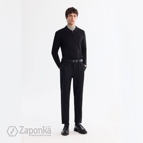 Поло з довгим рукавом, Чорний колір, Кежуал, Віскоза, Original Fit, AVVA