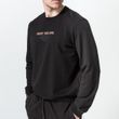 Світшот із гумовим принтом, Чорний колір, Спорт-Кежуал, Бавовна, Regular Fit, AVVA