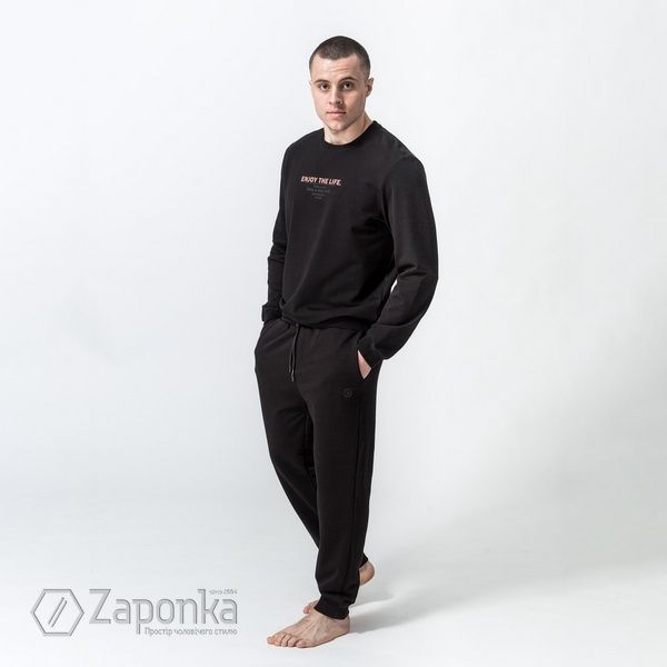 Світшот із гумовим принтом, Чорний колір, Спорт-Кежуал, Бавовна, Regular Fit, AVVA