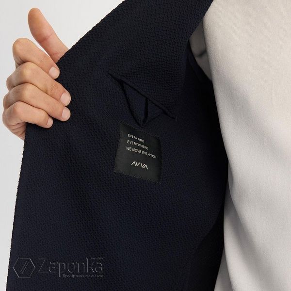 Піджак, Синій (темний) колір, Бізнес-кежуал, Поліестер, Slim Fit, AVVA