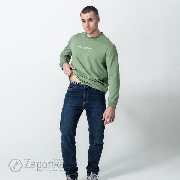 Світшот із гумовим принтом, Зелений (Резедовий) колір, Спорт-Кежуал, Бавовна, Regular Fit, AVVA