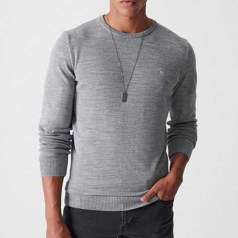 Пуловер, Сірий колір, Кежуал, Акріл, Regular Fit, AVVA