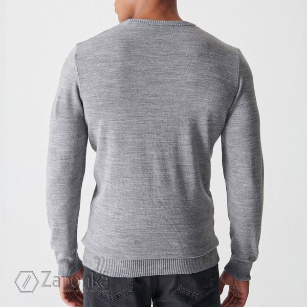 Пуловер, Сірий колір, Кежуал, Акріл, Regular Fit, AVVA