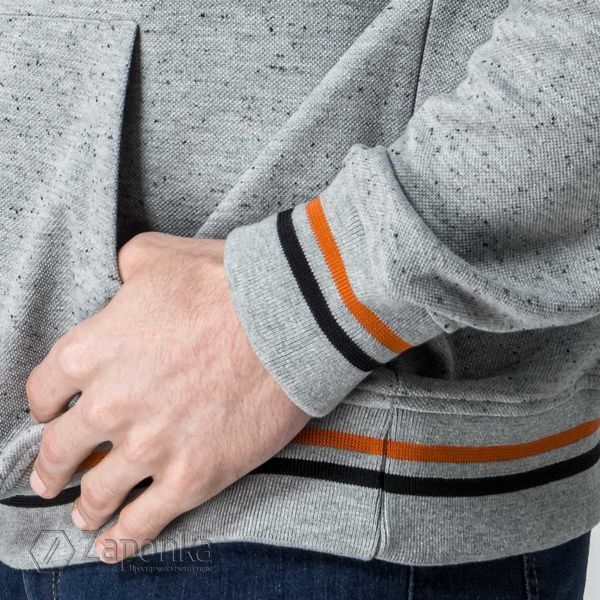 Худі, текстурована тканина, Сірий колір, Спорт-Кежуал, Поліестер, Regular Fit, AVVA
