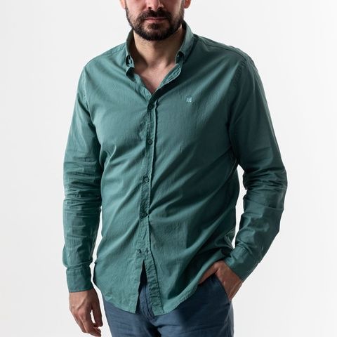 Сорочка (Regular Fit), Зелений (темна м'ята) колір, Бізнес-кежуал, Бавовна, Regular Fit, AVVA