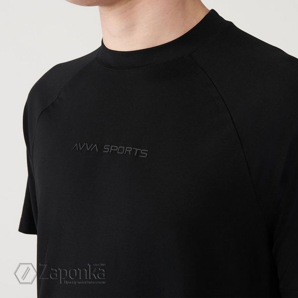 Футболка з принтом, Soft Touch, Чорний колір, Спорт-Кежуал, Віскоза, Regular Fit, AVVA A41Y1031-03 фото
