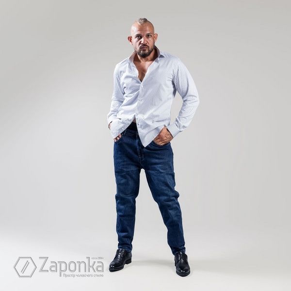 Сорочка в смугу, Синьо-білий колір, Бізнес-кежуал, Бавовна, Original Fit, Climber